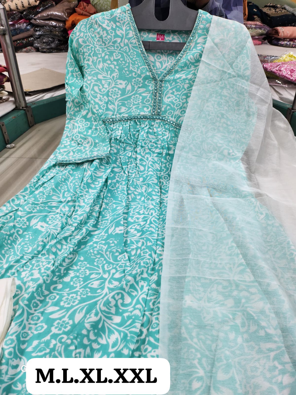 Virat Nayara cut Printed Kurti With Bottom Dupatta Catalog